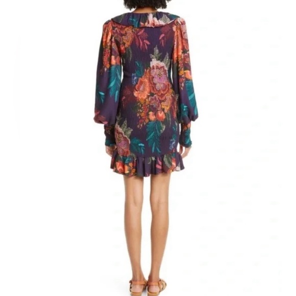 FARM Rio flower scarves smocked dress - Picture 2 of 10